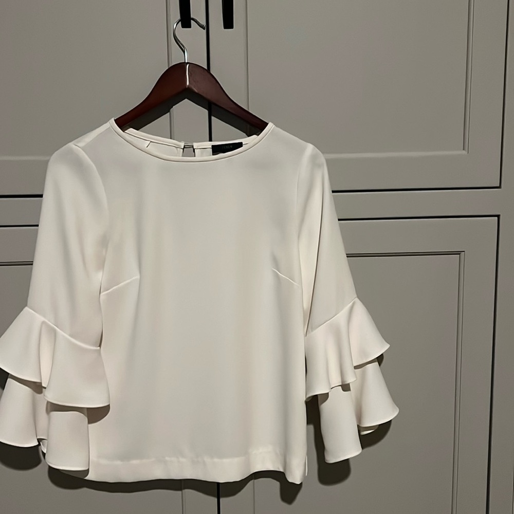J. Crew winter white blouse women size 2
